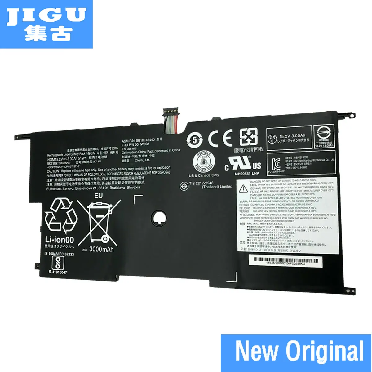 JIGU ORIGNAL Laptop Battery 00HW002 00HW003 45N1070 45N1071 FOR LENOVOFor ThinkPad X1 Carbon 3448 Series win8 15.2V 51WH
JIGU ORIGNAL Laptop Battery 00HW002 00HW003 45N1070 45N1071 FOR LENOVOFor ThinkPad X1 Carbon 3448 Series win8 15.2V 51WH
