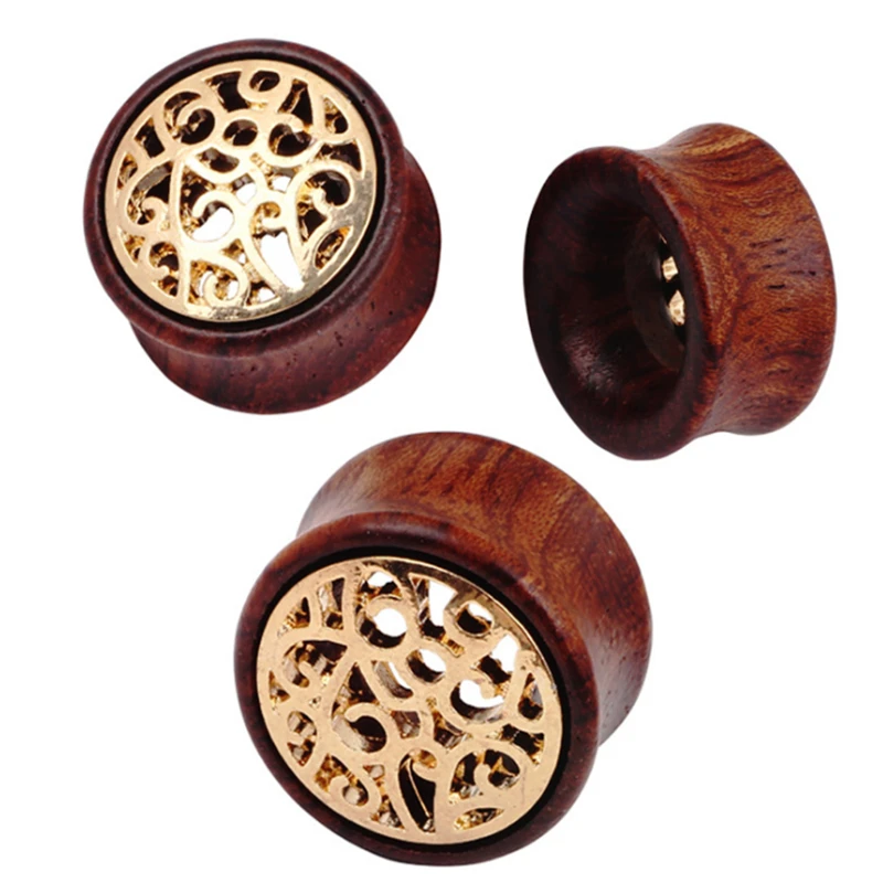 Summer New Fashion Wood Gold Hollow Ear Plugs Tunnels Screw Fit Expansion Ear Gauges Stretched Sexy Body Piercing Jewelry Gifts
Summer New Fashion Wood Gold Hollow Ear Plugs Tunnels Screw Fit Expansion Ear Gauges Stretched Sexy Body Piercing Jewelry Gifts