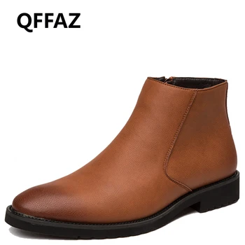 QFFAZ Men Boots Spring Autumn Leather Waterproof Zipper Fashion Comfortable Dancing Pointed Toe Men Ankle Boots botas masculina
QFFAZ Men Boots Spring Autumn Leather Waterproof Zipper Fashion Comfortable Dancing Pointed Toe Men Ankle Boots botas masculina