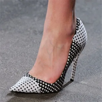 New Black White Polka Dots Stiletto High Heels Pumps Fashion Slip On Pointy Toe Pumps Women Ladies Dress Wedding Shoes Woman
New Black White Polka Dots Stiletto High Heels Pumps Fashion Slip On Pointy Toe Pumps Women Ladies Dress Wedding Shoes Woman
