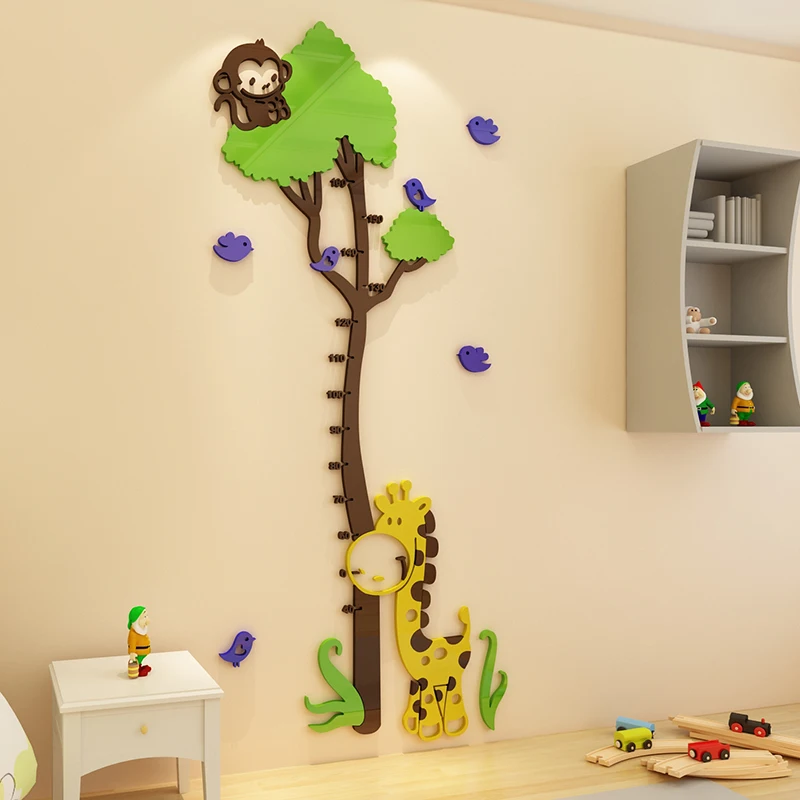 Children's room Measuring height Cartoon wall sticker Acrylic 3d self-adhesive DIY wall sticker Kindergarten height ruler
Children's room Measuring height Cartoon wall sticker Acrylic 3d self-adhesive DIY wall sticker Kindergarten height ruler