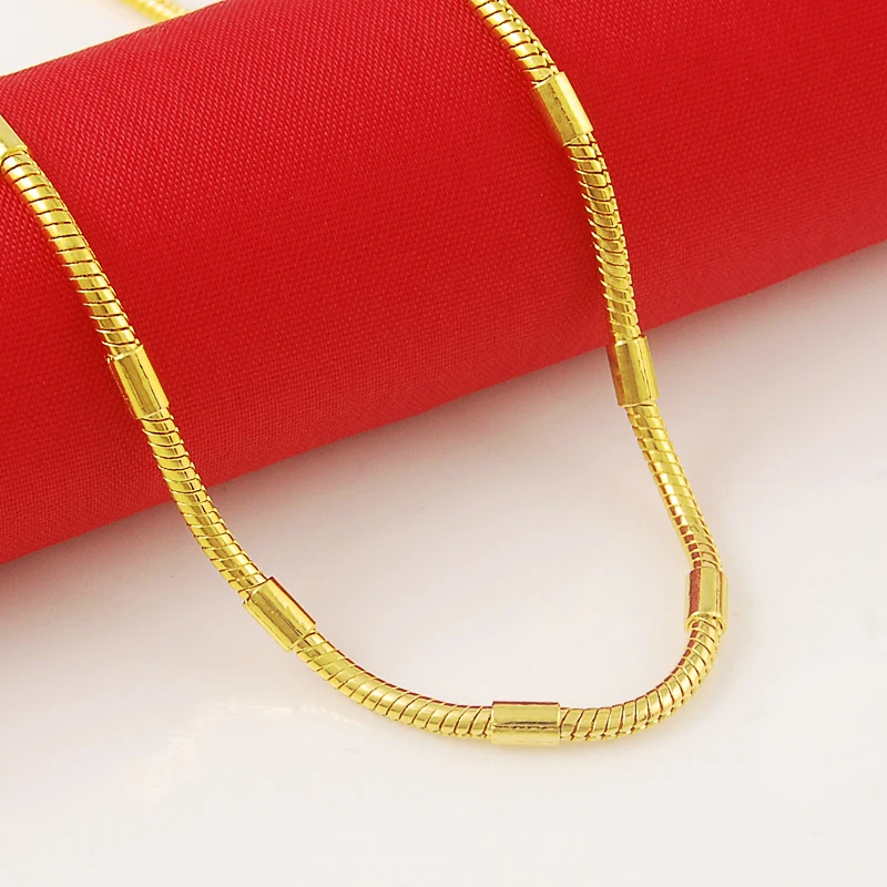 3MM Wide 24K Pure Gold Color Mens Womens Fashion Hiphop Vintage Jewelry Snake Chain Neckalce for Luxury Party Jewelry Accessory
3MM Wide 24K Pure Gold Color Mens Womens Fashion Hiphop Vintage Jewelry Snake Chain Neckalce for Luxury Party Jewelry Accessory