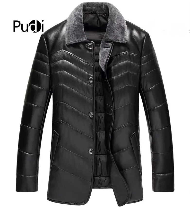 PUDI MT821 2018 Men new fashion sheep leather jackets feather down with sheep fur collar fall winter casual outwear
PUDI MT821 2018 Men new fashion sheep leather jackets feather down with sheep fur collar fall winter casual outwear