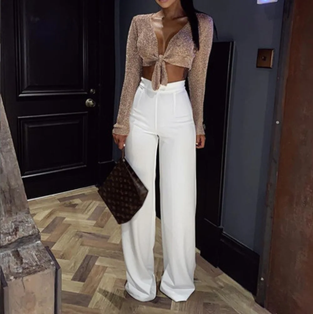 ZOGAA Women Wide Leg Pants Female Solid High Waist Loose Trousers Female Full Length Dress Pants Fashions Pants 2019 NEW
ZOGAA Women Wide Leg Pants Female Solid High Waist Loose Trousers Female Full Length Dress Pants Fashions Pants 2019 NEW