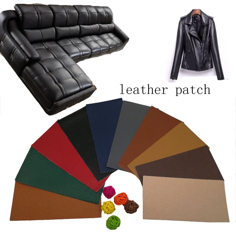 Image Leather patch sofa patches stick on patch for clothing big Self adhesive type jacket appliqued black green blue red brown