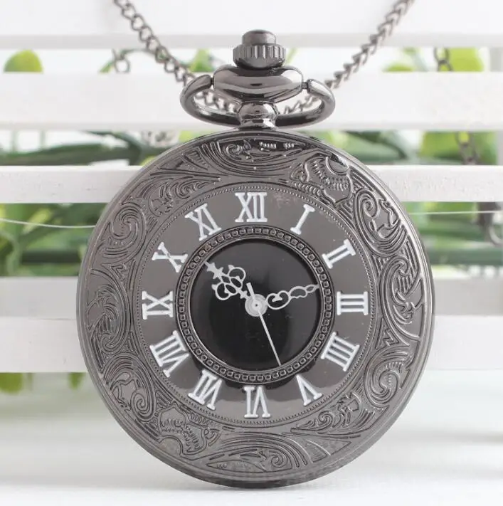 Vintage Charm Black Unisex Fashion Roman Number Quartz Steampunk Pocket Watch Women Man Necklace Pendant with Chain Gifts Watch
Vintage Charm Black Unisex Fashion Roman Number Quartz Steampunk Pocket Watch Women Man Necklace Pendant with Chain Gifts Watch
