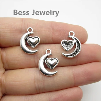 50pcs(18*13mm) Antique Silver Moon heart Charm fit for pandora style Bracelets Necklace DIY Metal Jewelry Making
50pcs(18*13mm) Antique Silver Moon heart Charm fit for pandora style Bracelets Necklace DIY Metal Jewelry Making