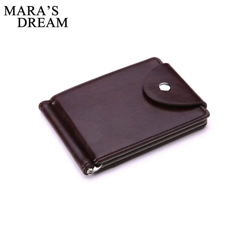 Image Mara s Dream Brand Mini Men s leather Money Clip wallet Pocket Purse with clamp Man Slim Credit Card Bag ID Holder for male