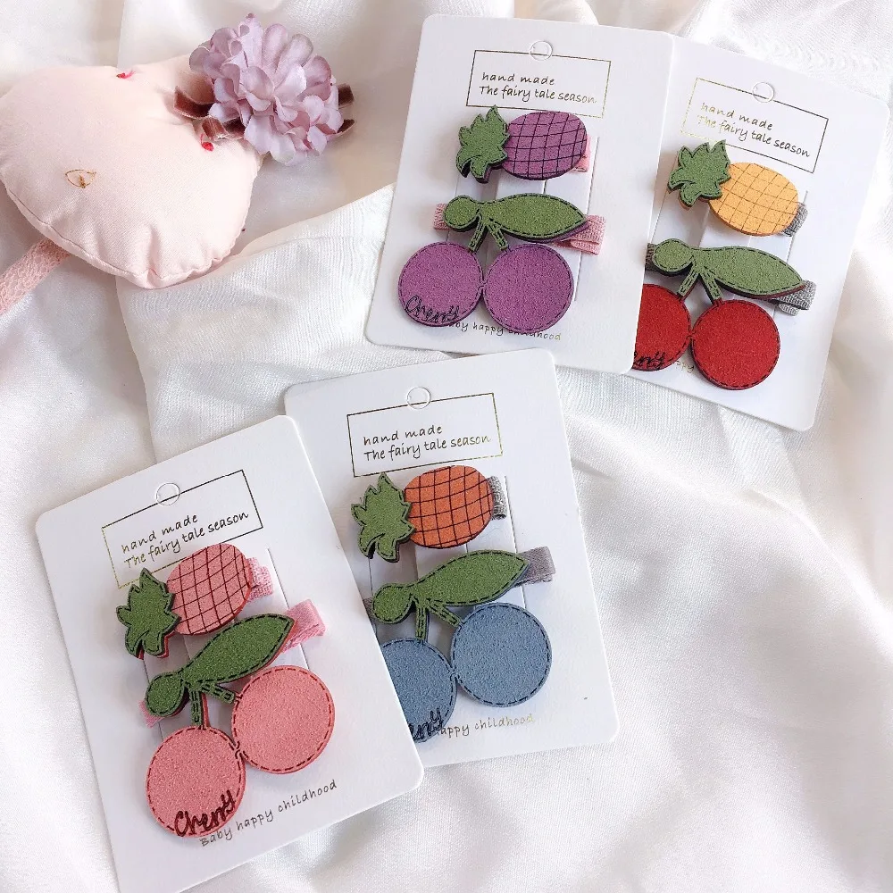 Korea Handmade Fabric Cartoon Pineapple Cherry Cute Hairpins Hair clips Children Girl Kids Head wear Set Accessories-SWC5
Korea Handmade Fabric Cartoon Pineapple Cherry Cute Hairpins Hair clips Children Girl Kids Head wear Set Accessories-SWC5