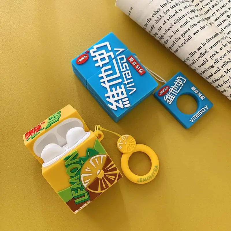 Cartoon Lemon Tea Milk Drink Cases With hanging loop For AirPods Bluetooth Wireless Headphones Charger Box for Apple Airpods
Cartoon Lemon Tea Milk Drink Cases With hanging loop For AirPods Bluetooth Wireless Headphones Charger Box for Apple Airpods