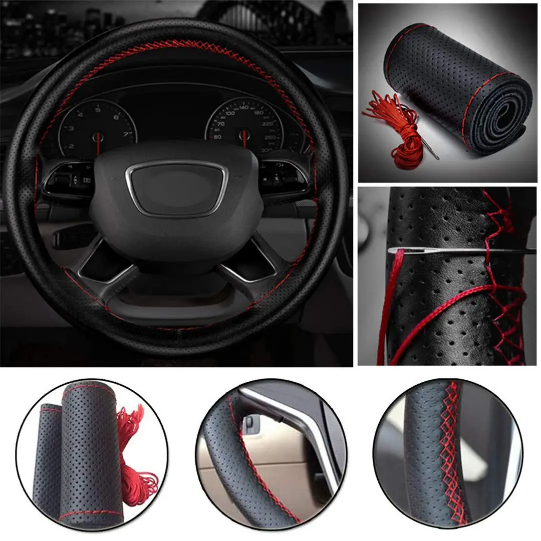 GNUPME Black Hand-Stitched Artificial Leather DIY Car Steering Wheel Cover for BMW E46 318i 325i E39 X5 E53 Steering Wheel Cover
GNUPME Black Hand-Stitched Artificial Leather DIY Car Steering Wheel Cover for BMW E46 318i 325i E39 X5 E53 Steering Wheel Cover