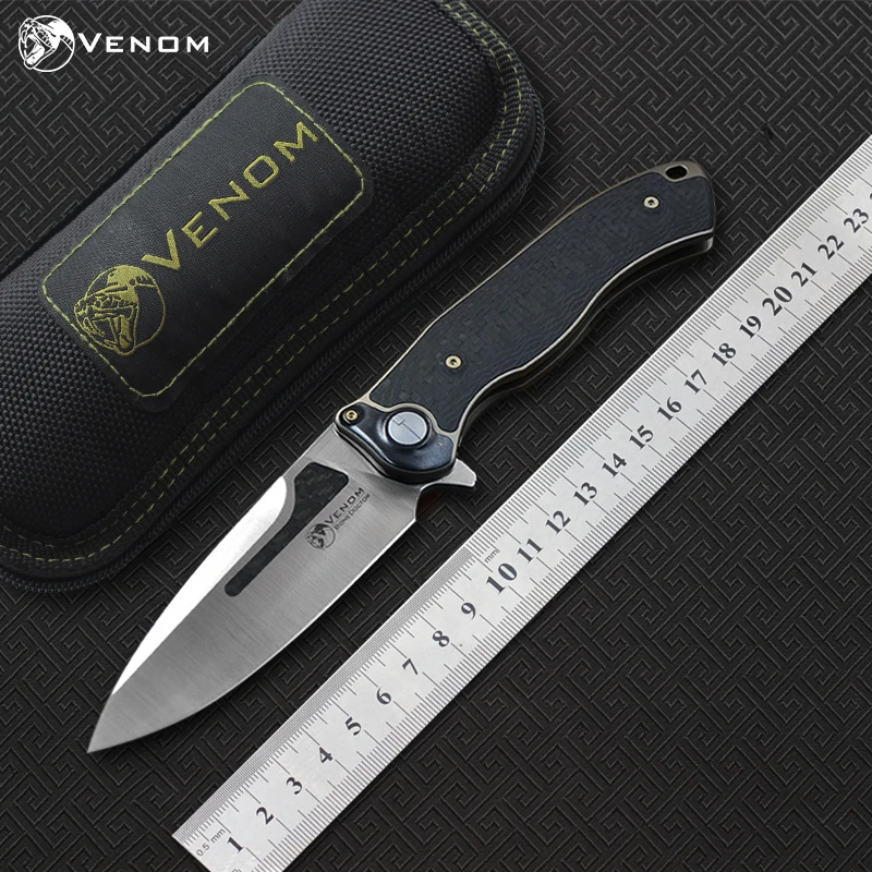 VENOM BONE DOCTOR M390 Titanium+CF Flipper folding knife outdoor camping hunting survival pocket kitchen fruit knives EDC tools
VENOM BONE DOCTOR M390 Titanium+CF Flipper folding knife outdoor camping hunting survival pocket kitchen fruit knives EDC tools