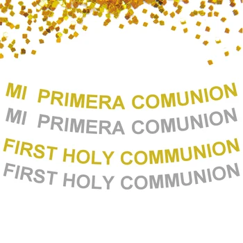 1 set Glitter Gold Silver Letter Banner Mi Primera Comunion First Holy Communion For Boy and Girl's Holy Communion Party Decor
1 set Glitter Gold Silver Letter Banner Mi Primera Comunion First Holy Communion For Boy and Girl's Holy Communion Party Decor