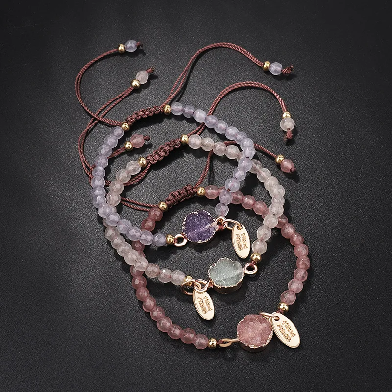 Handmade Natural Stone Bracelet Rope Chain Bracelet Quartz Jewelry Adjustable Bracelet for Women
Handmade Natural Stone Bracelet Rope Chain Bracelet Quartz Jewelry Adjustable Bracelet for Women
