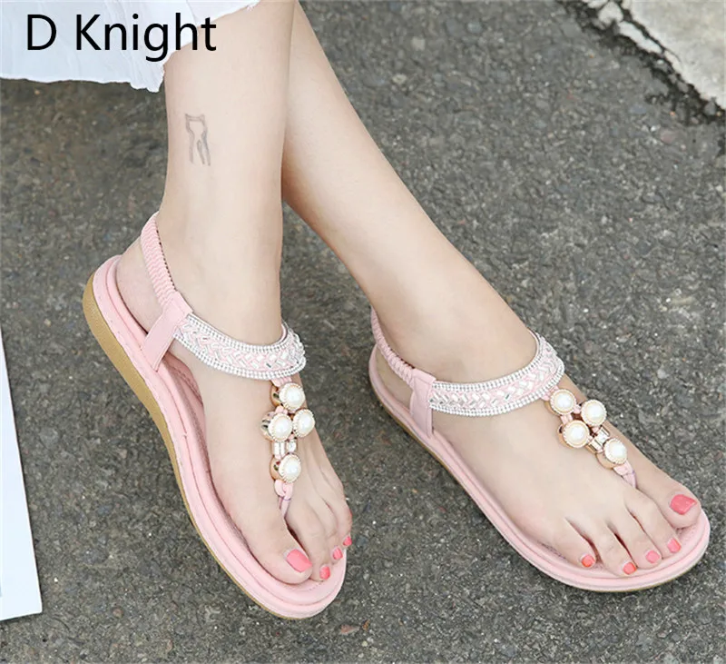 Tong Femme Summer Shoes Women Bohemia Ethnic Flip Flops Soft Flat Sandals Woman Casual Comfortable Plus Size Black Sandals 35-43 (10)