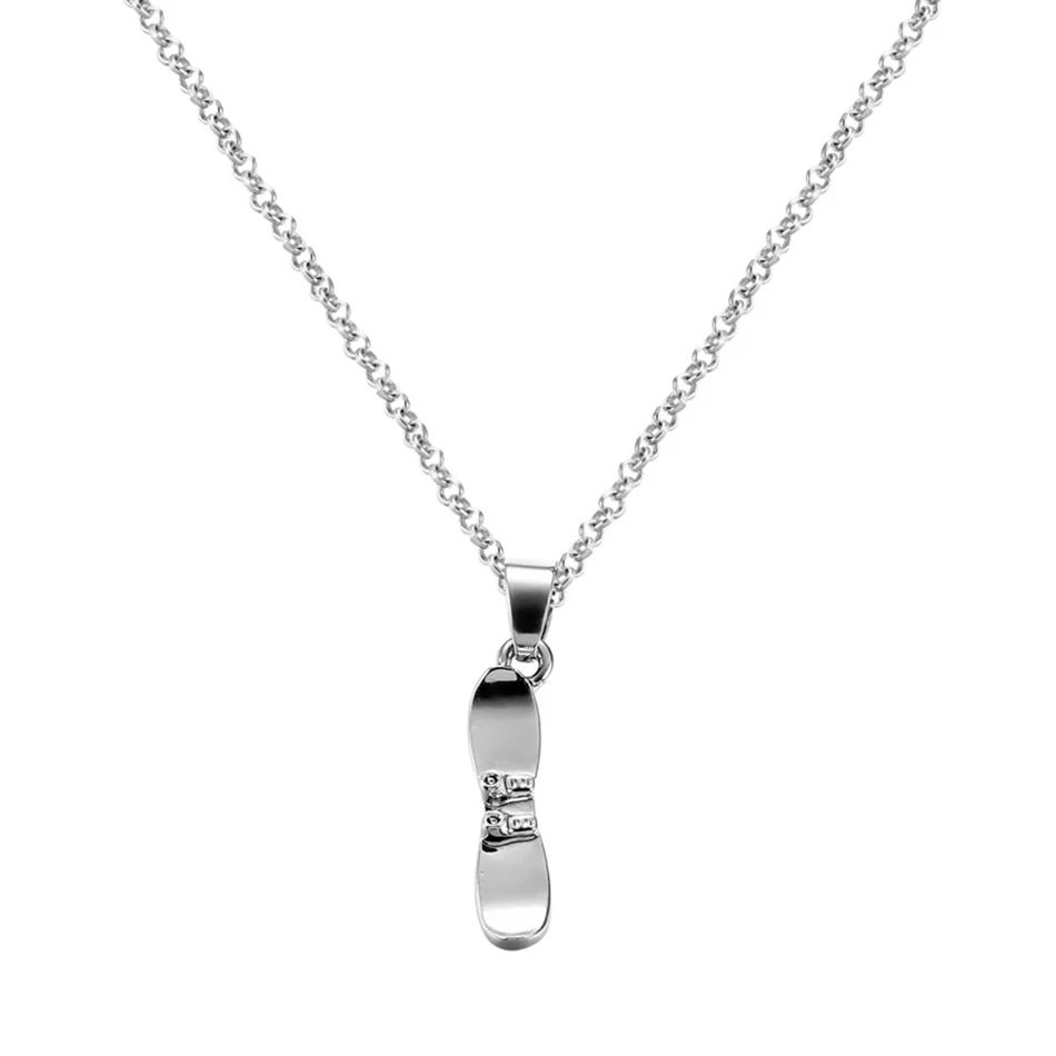 

1PCS New Silvery Link Chain Necklace Lover Sporty Street Pop Skateboard Pendant Necklaces Women Fashion Jewelry NE00017