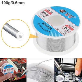 60/40 100g 0.6mm Tin Lead Wire Core 2% Flux Welding Solder Wire with Rosin and Low Melting Point for Electric Soldering Iron
60/40 100g 0.6mm Tin Lead Wire Core 2% Flux Welding Solder Wire with Rosin and Low Melting Point for Electric Soldering Iron