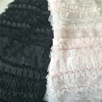 Layered 3D Ruffle Mesh Lace Fabric With Polka Dot Print Gowns Pleated Bridal Lace Fabric Pink Black 1 Yard
Layered 3D Ruffle Mesh Lace Fabric With Polka Dot Print Gowns Pleated Bridal Lace Fabric Pink Black 1 Yard