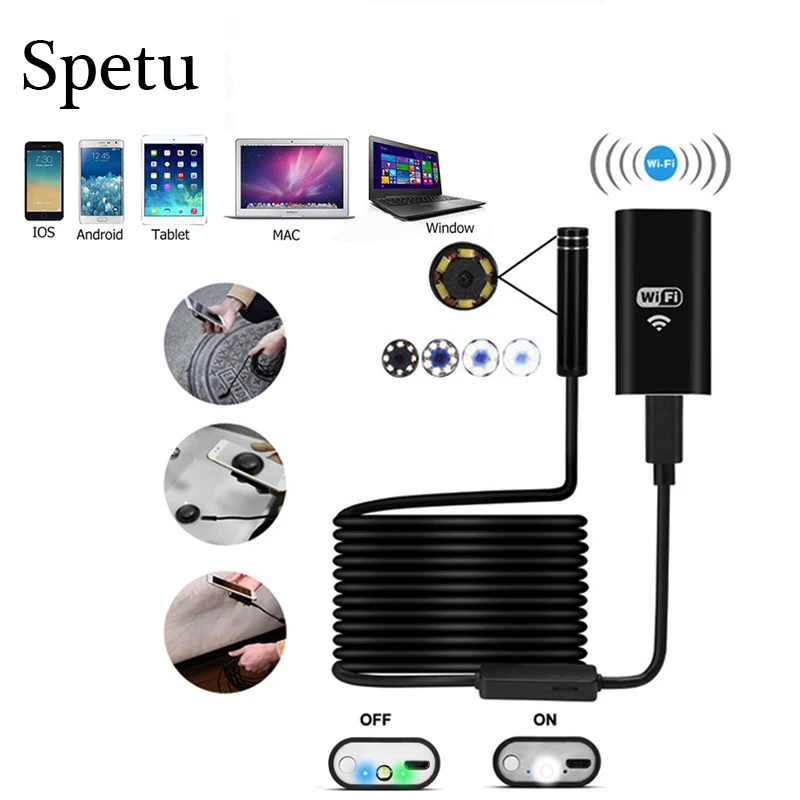 Spetu 8MM Hard Wire 720P WIFI Endoscope Camera HD IP67 Waterproof Snake Tube Inspection Wireless Borescope Camera Android IOS
Spetu 8MM Hard Wire 720P WIFI Endoscope Camera HD IP67 Waterproof Snake Tube Inspection Wireless Borescope Camera Android IOS