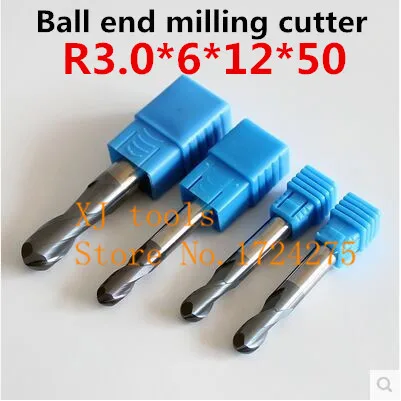 Alloy milling cutter 1PCS*2F-R3.0*6*12*50 Ball end milling cutter, Carbide milling cutter, straight shank cutter, CNC tool
Alloy milling cutter 1PCS*2F-R3.0*6*12*50 Ball end milling cutter, Carbide milling cutter, straight shank cutter, CNC tool
