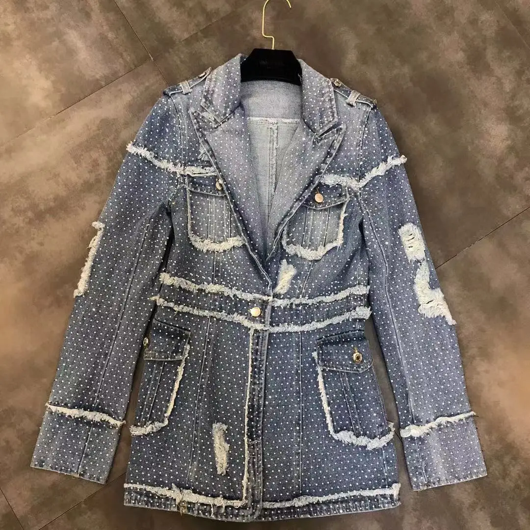 2019 Cotton Fashion Casual Jacket Jaqueta Feminina Inverno Spring New Lapel Long Sleeve Pocket Hot Diamond Shiny Shredded Female
2019 Cotton Fashion Casual Jacket Jaqueta Feminina Inverno Spring New Lapel Long Sleeve Pocket Hot Diamond Shiny Shredded Female