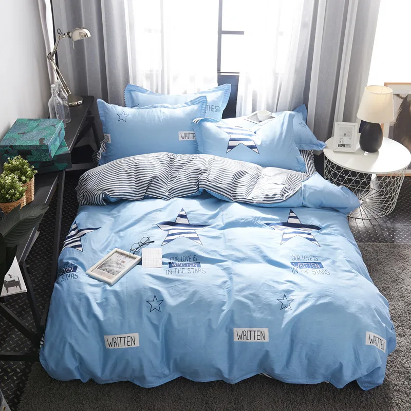 Home Textile kidTeen Boy Bedding Sets Blue Stripe Star Duvet Cover PillowCase Sheet Adult Bed Linens Suit 100% cotton bedclothes
Home Textile kidTeen Boy Bedding Sets Blue Stripe Star Duvet Cover PillowCase Sheet Adult Bed Linens Suit 100% cotton bedclothes