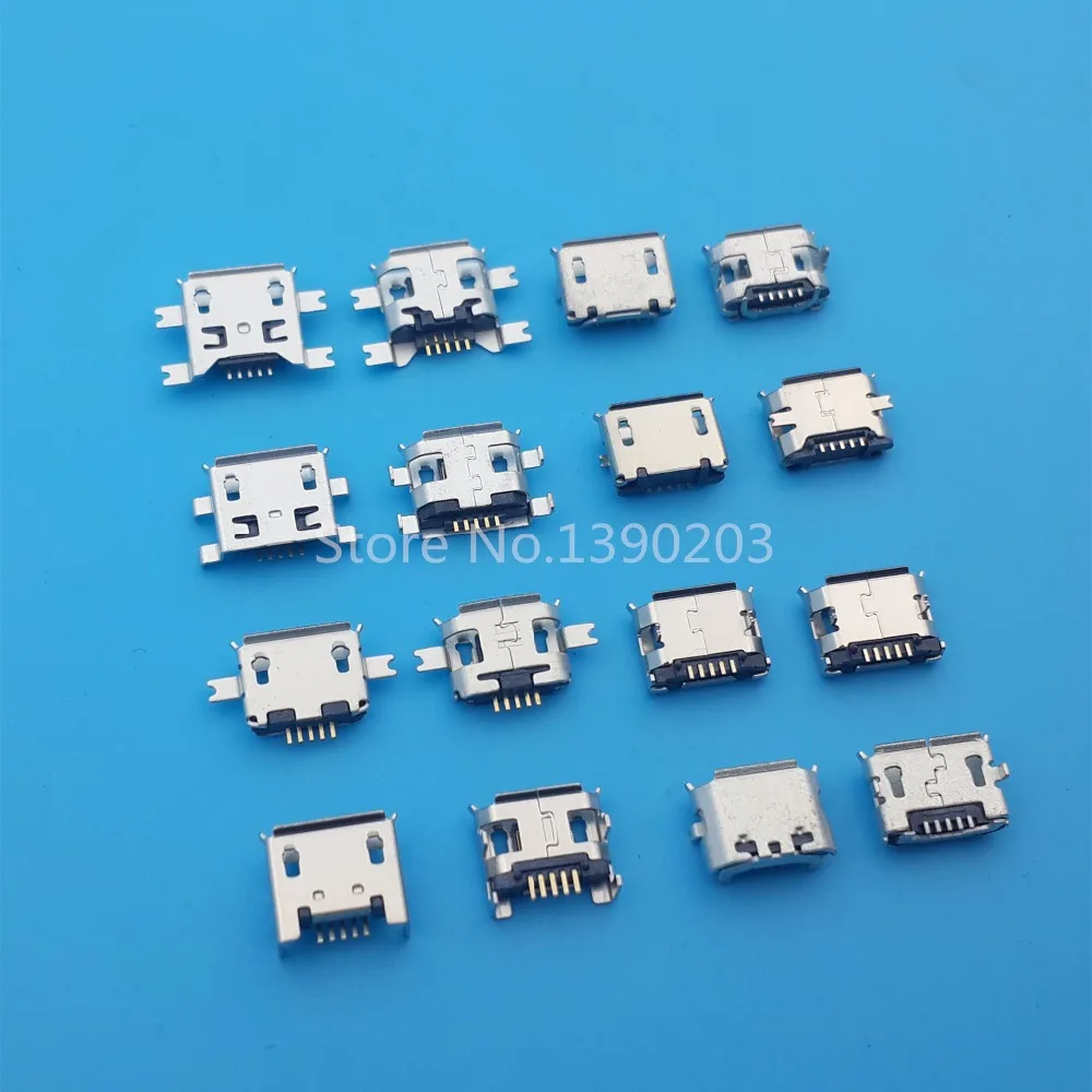 Image 80Pcs Micro USB Female 5Pin Socket 8 Models Each Type 10Pcs PCB Solder Connectors