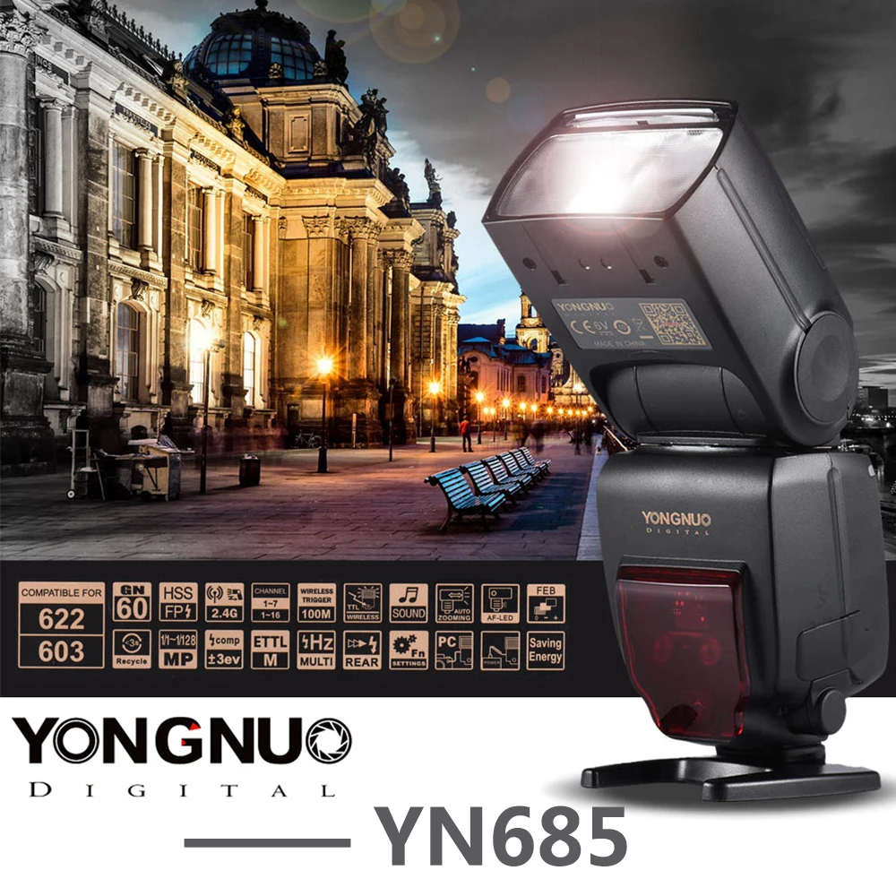 YONGNUO YN685 Wireless 2.4G HSS TTL Flash Speedlite for Canon Nikon YN685C YN685N Support YN560-TX RF603 II YN622C YN622N-TX
YONGNUO YN685 Wireless 2.4G HSS TTL Flash Speedlite for Canon Nikon YN685C YN685N Support YN560-TX RF603 II YN622C YN622N-TX