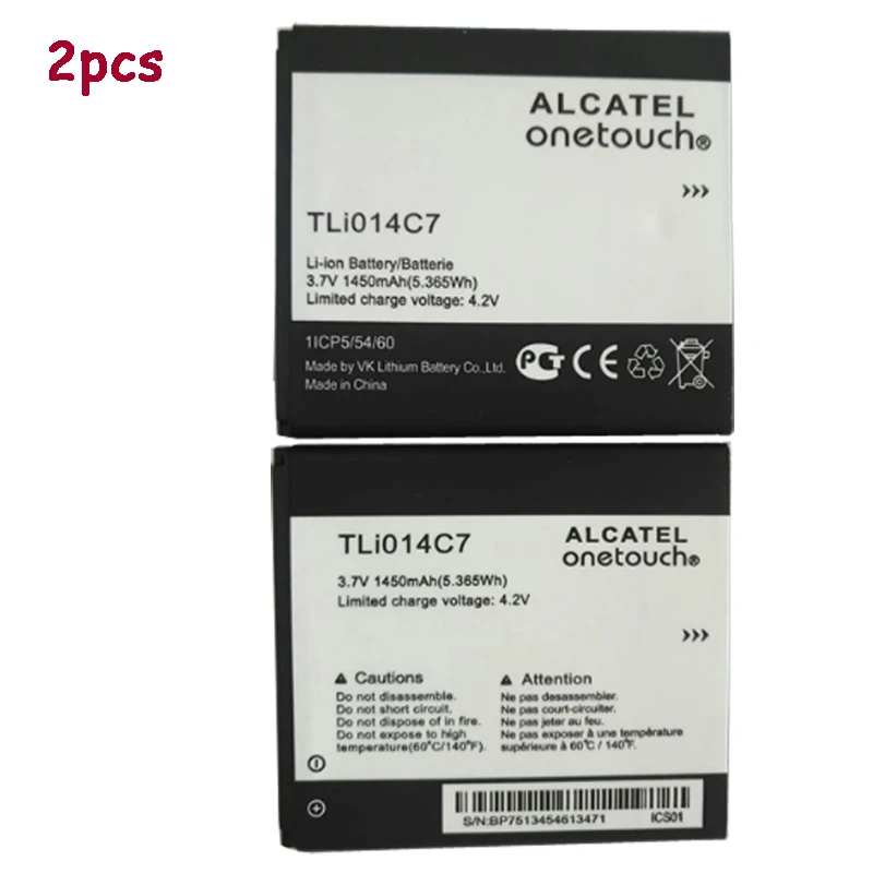 2PCS TLi014C7 battery for Alcatel OneTouch Pixi First 4024D 4024X 4.0" Cell Phone 3.7V 1450mAh Li-Ion Rechargeable batteries
2PCS TLi014C7 battery for Alcatel OneTouch Pixi First 4024D 4024X 4.0" Cell Phone 3.7V 1450mAh Li-Ion Rechargeable batteries