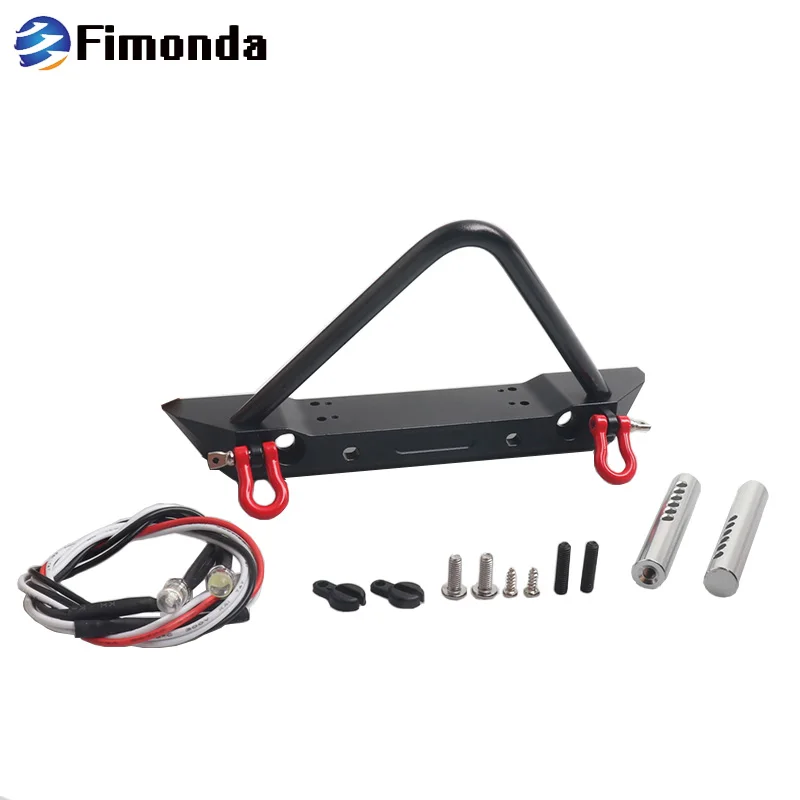 Metal Stinger Front Bumper with Light for 1/10 RC Crawler Car Axial SCX10 90046 Traxxas TRX4 Upgrade parts
Metal Stinger Front Bumper with Light for 1/10 RC Crawler Car Axial SCX10 90046 Traxxas TRX4 Upgrade parts