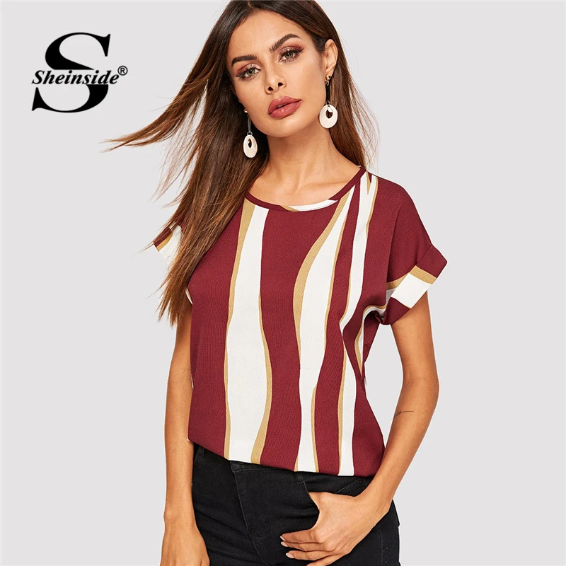 Sheinside Colorblock Cuffed Sleeve Elegant Top Women Summer Blouse 2019 Short Sleeve Tops For Ladies Multicolor Casual Blouses
Sheinside Colorblock Cuffed Sleeve Elegant Top Women Summer Blouse 2019 Short Sleeve Tops For Ladies Multicolor Casual Blouses