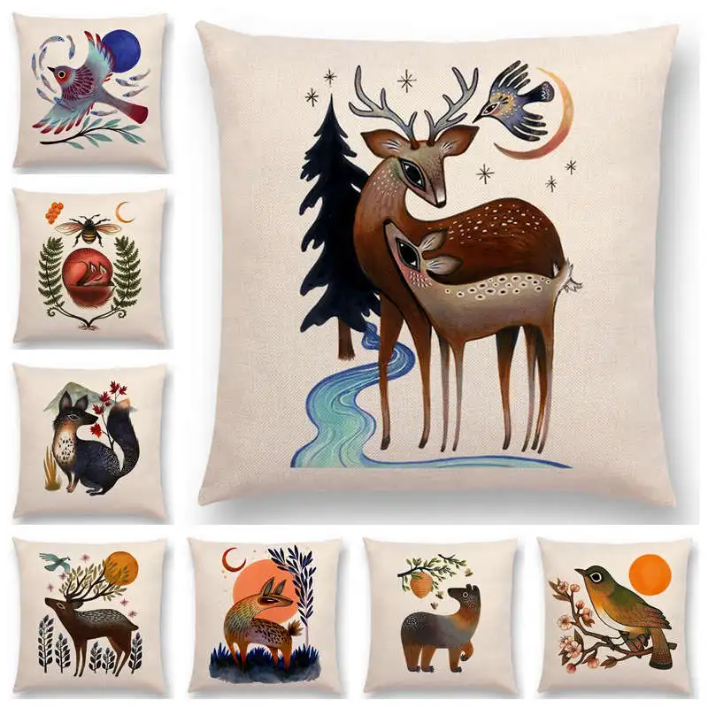 Retro Mystery Watercolor Art Totem Sofa Pillow Case Animals Deer Bear Bird Fish Fox Owl Snake Rabbit Heron Bee Cushion Cover
Retro Mystery Watercolor Art Totem Sofa Pillow Case Animals Deer Bear Bird Fish Fox Owl Snake Rabbit Heron Bee Cushion Cover