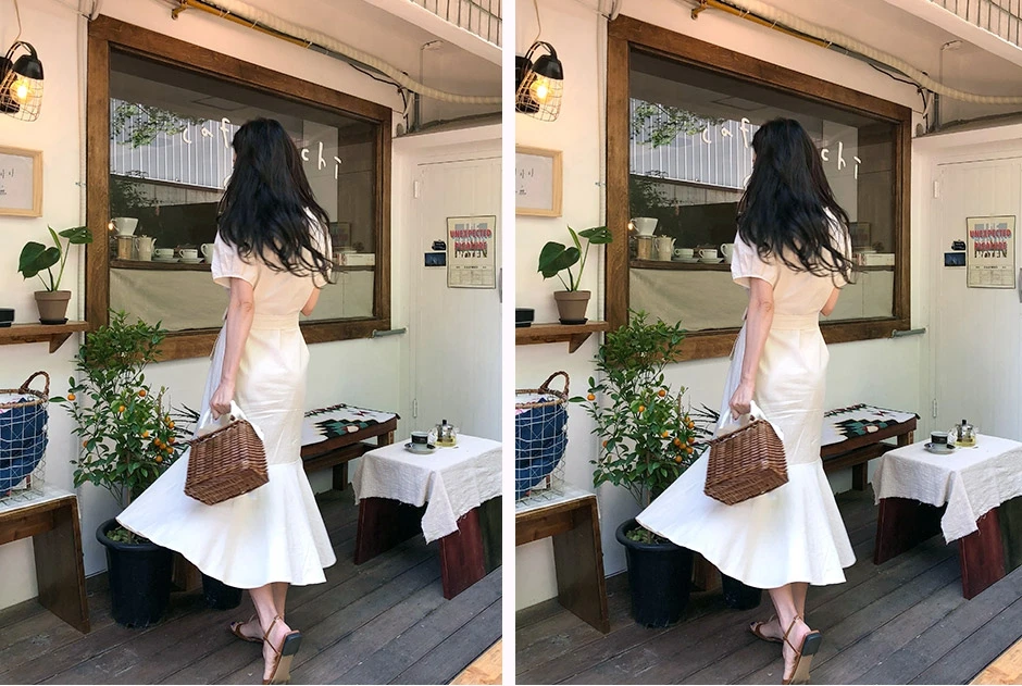 Elegant Dress Long Woman Cute Short Sleeve Korean Japan Style 