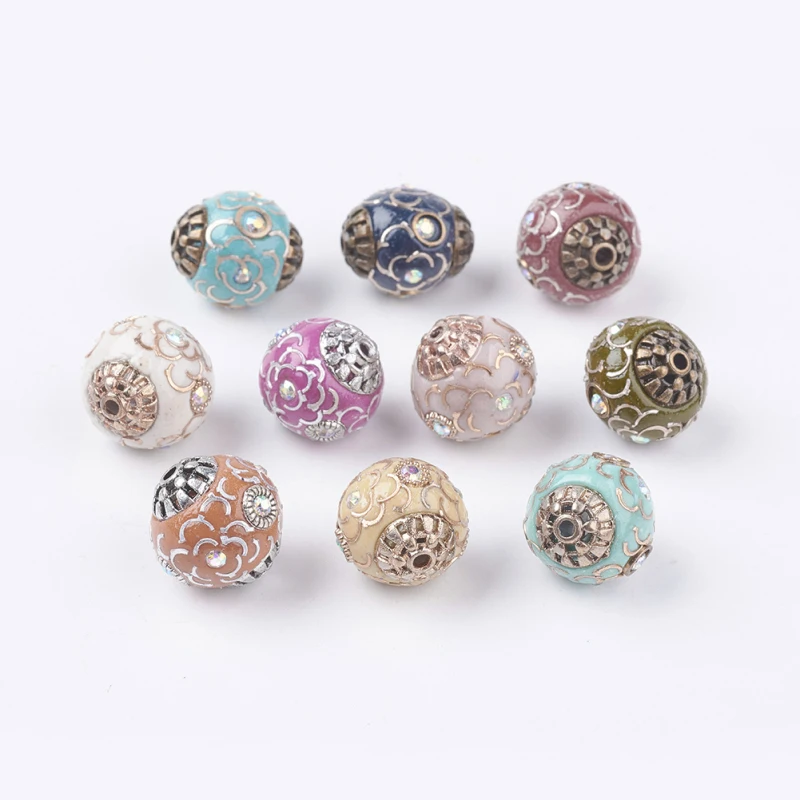 10pc 14mm Mixed Color Handmade Indonesia Beads with Alloy Cores and Rhinestone Antique Silver Color Plated Round DIY Jewelry
10pc 14mm Mixed Color Handmade Indonesia Beads with Alloy Cores and Rhinestone Antique Silver Color Plated Round DIY Jewelry