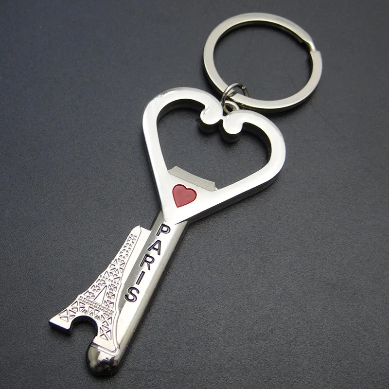 

DOMANER Metal Paris Eiffel Tower Keychain Caring Multi-function Alloy Bottle Opener Keychains Beer Company Small Gift Wholesale