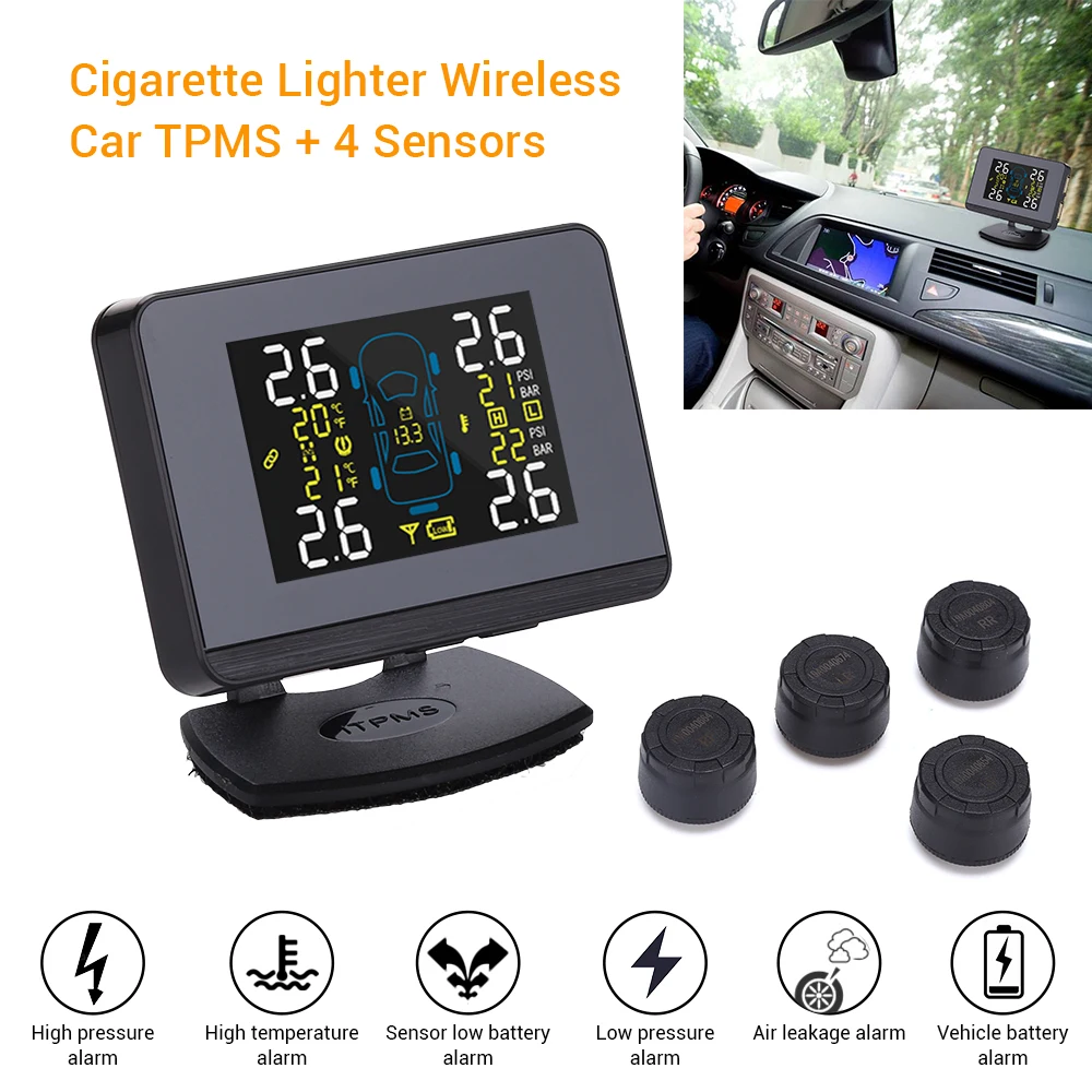 LCD Smart Car Wireless TPMS Tyre Pressure Monitoring System Dual USB+4 Sensors U906 Auto Security Alarm Systems Tyre Pressure
LCD Smart Car Wireless TPMS Tyre Pressure Monitoring System Dual USB+4 Sensors U906 Auto Security Alarm Systems Tyre Pressure