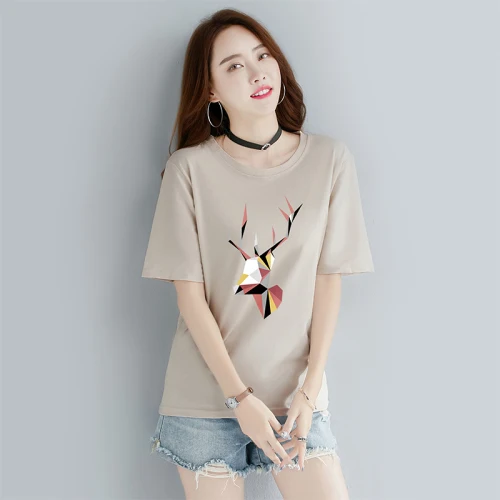 New 100% Cotton Womens T-shirts Luxury Printing Round Collar Short Sleeve Woman T-shirts Plus Size 4xl Slim Fit Lady T-shirts
New 100% Cotton Womens T-shirts Luxury Printing Round Collar Short Sleeve Woman T-shirts Plus Size 4xl Slim Fit Lady T-shirts