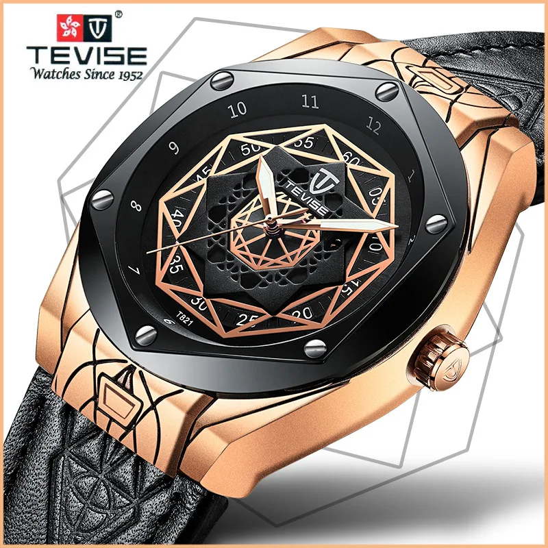 TEVISE Automatic Mechanical Men Watch Calfskin Strap Luminous Watches Clock Luxury Japanese Movement Watch with Leather Strap
TEVISE Automatic Mechanical Men Watch Calfskin Strap Luminous Watches Clock Luxury Japanese Movement Watch with Leather Strap
