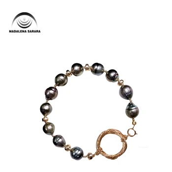 MADALENA SARARA 8mm Genuine Baroque Round Tahitian Black Pearl Bracelet Beaded Making Chain Bracelet 3.95"
MADALENA SARARA 8mm Genuine Baroque Round Tahitian Black Pearl Bracelet Beaded Making Chain Bracelet 3.95"