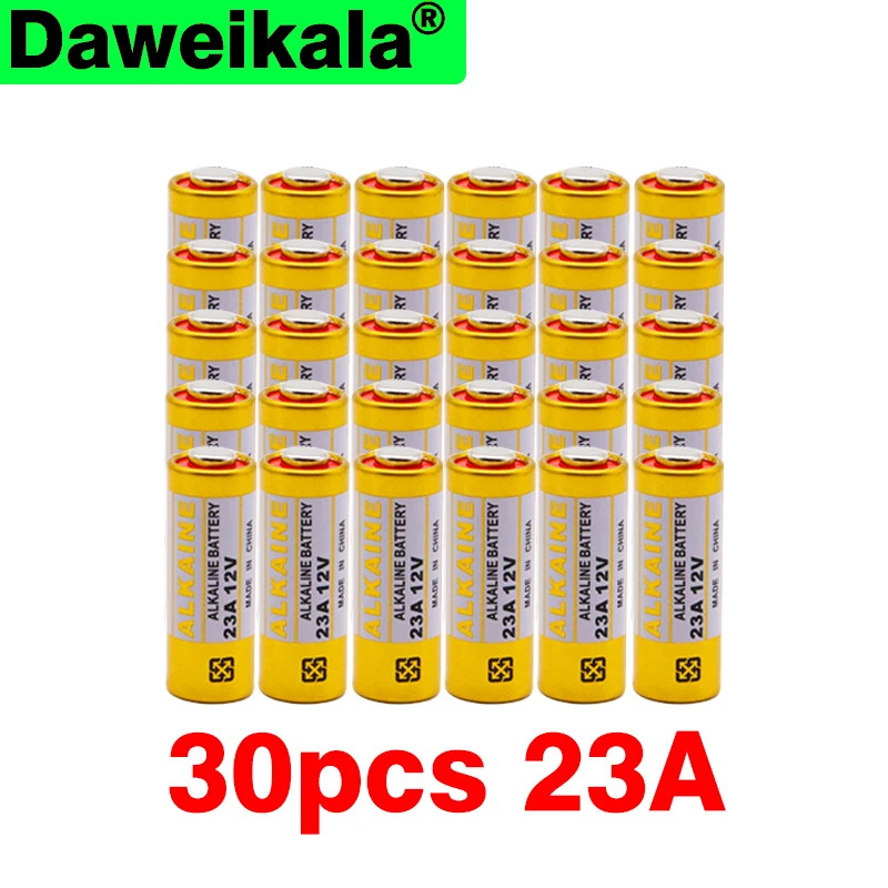 30pcs Daweikala Small Battery 23A 12V 21/23 A23 E23A MN21 MS21 V23GA L1028 Alkaline Dry Battery
30pcs Daweikala Small Battery 23A 12V 21/23 A23 E23A MN21 MS21 V23GA L1028 Alkaline Dry Battery