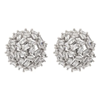 Luxurious and exaggerated semicircular fashion zircon earrings, Romantic gifts for women/girls wedding parties ER-285
Luxurious and exaggerated semicircular fashion zircon earrings, Romantic gifts for women/girls wedding parties ER-285
