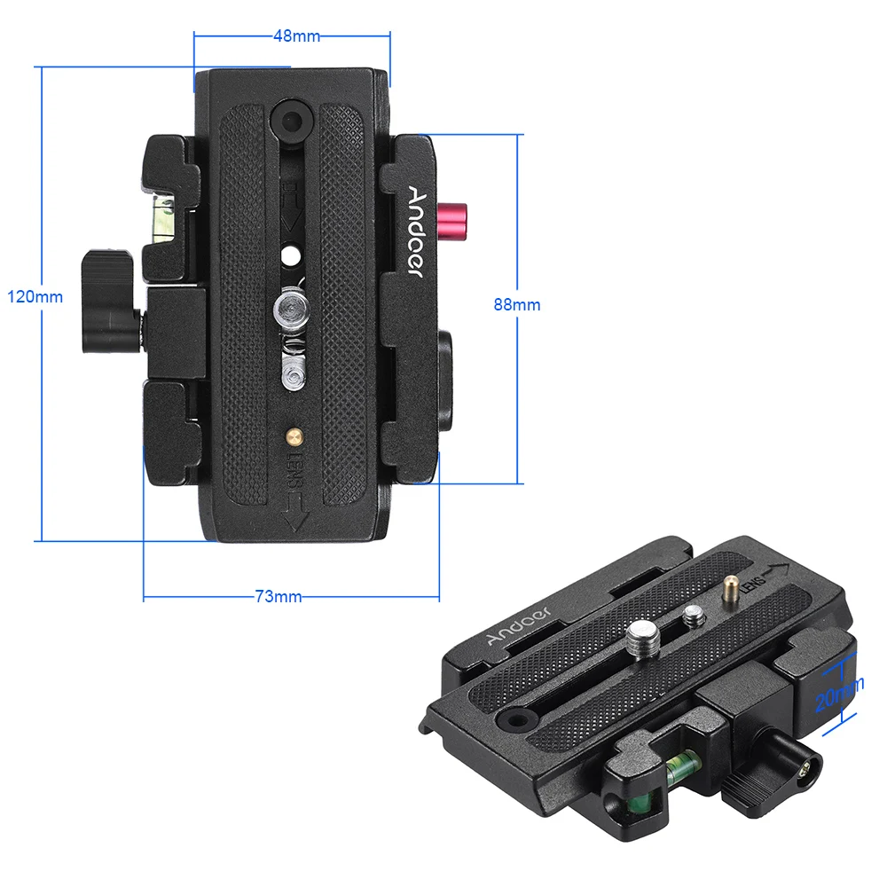 Description Picture 6 of itemAndoer Video Camera Tripod Quick Release Clamp Adapter with Quick Release Plate for Manfrotto 501 500AH 701HDV 503HDV Q5 Head