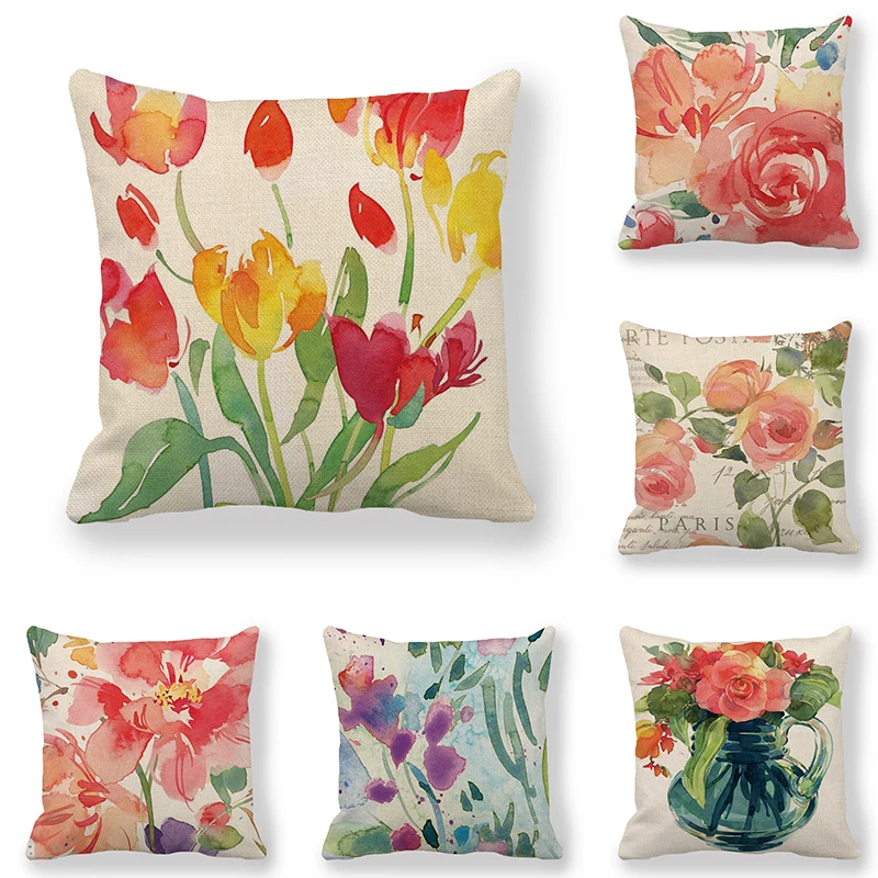 45cm*45cm Cushion cover watercolor rose design linen/cotton pillow case Home decorative pillow cover
45cm*45cm Cushion cover watercolor rose design linen/cotton pillow case Home decorative pillow cover