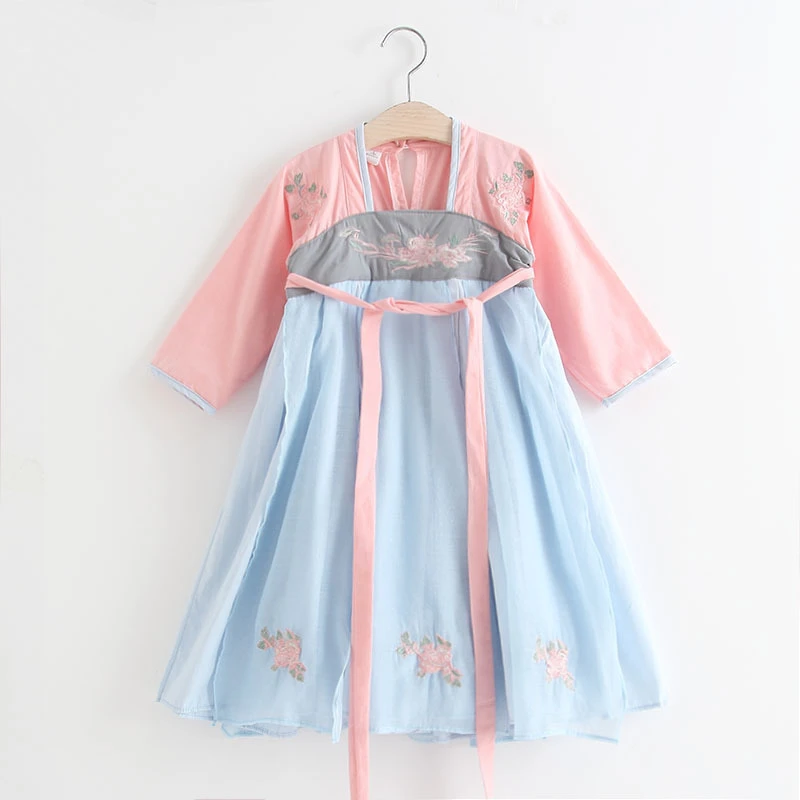 Платья принцессы платье для девочек костюм маленьких платья с рукавами