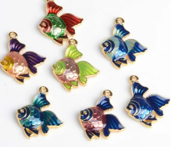 10pcs bright colorful fish enamel alloy Pendant charm Handmade earring bracelet necklace Jewelry Making DIY Components 1.9*2.3cm
10pcs bright colorful fish enamel alloy Pendant charm Handmade earring bracelet necklace Jewelry Making DIY Components 1.9*2.3cm