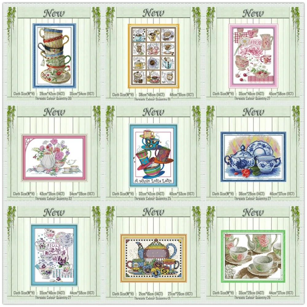 Elegant coffee cup tea set Teapot painting counted print on the canvas DMC 11CT 14CT kits Cross Stitch embroidery needlework Set
Elegant coffee cup tea set Teapot painting counted print on the canvas DMC 11CT 14CT kits Cross Stitch embroidery needlework Set