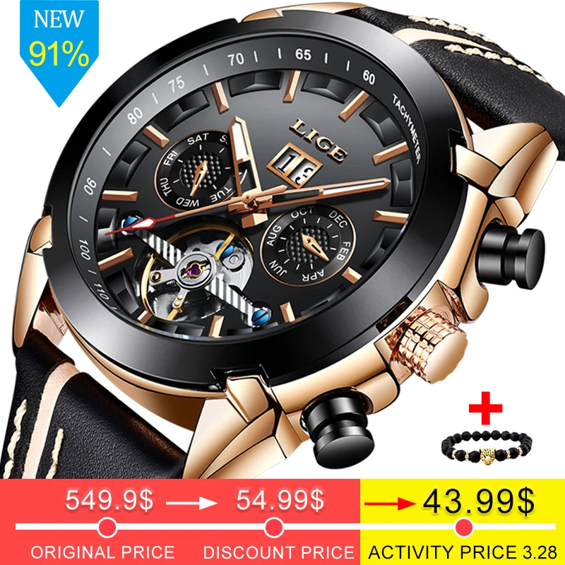 2019 New Men Mechanical Watch LIGE Automatic Mechanical Watch Men Military Leather Waterproof Sport Clock Relogio Masculino+Box
2019 New Men Mechanical Watch LIGE Automatic Mechanical Watch Men Military Leather Waterproof Sport Clock Relogio Masculino+Box