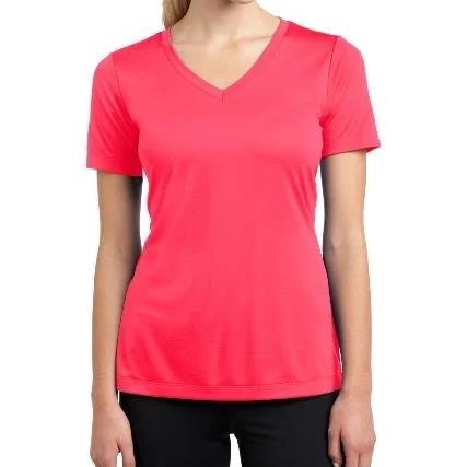 Sport-Tek LST353 Ladies PosiCharge Competitor V Neck Tee Hot Coral - Small (1)