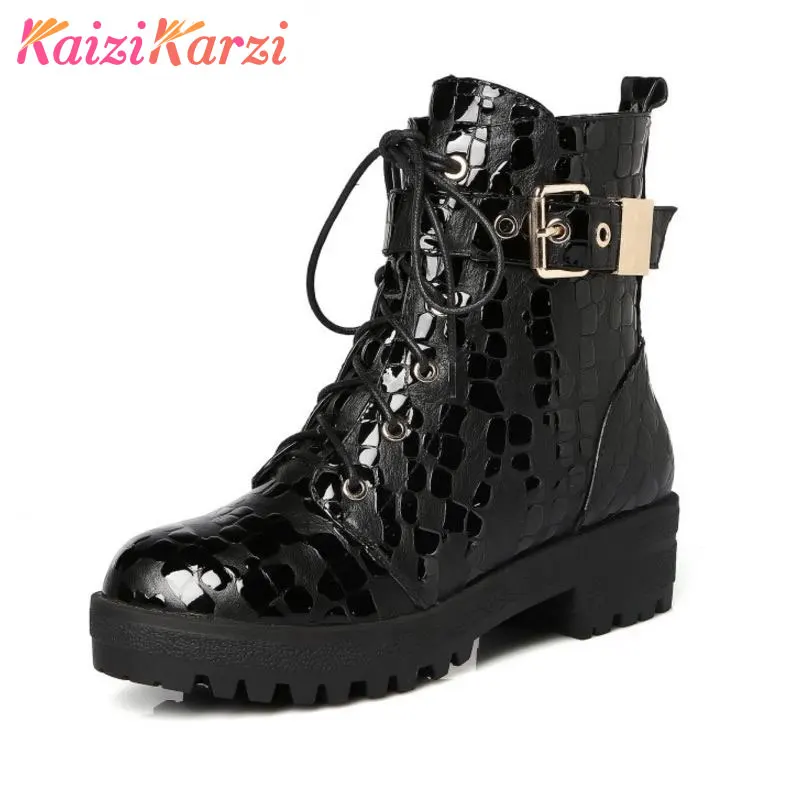 KaiziKarzi Women Genuine Leather Boots Women Woman Lace Up Round Toe Flat Shoes Buckle Short Shoes Footwear Size 34-42 N00071
KaiziKarzi Women Genuine Leather Boots Women Woman Lace Up Round Toe Flat Shoes Buckle Short Shoes Footwear Size 34-42 N00071
