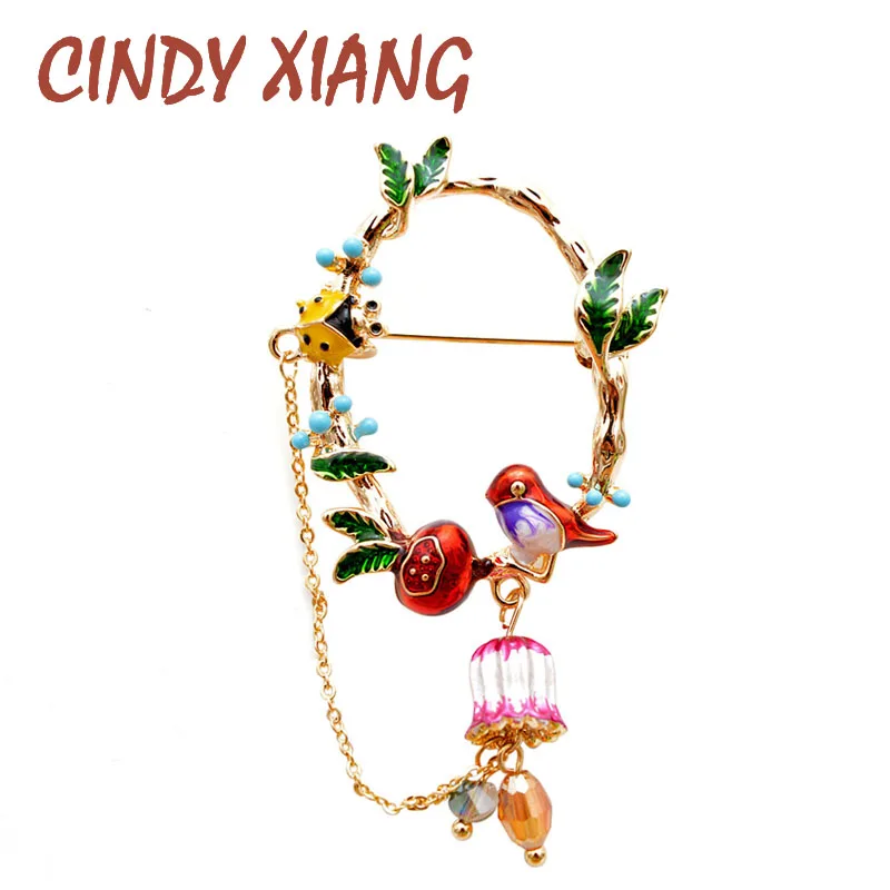 CINDY XIANG New Design Enamel Bird And Ladybug Garden Style Brooches For Women Elegant Fashion Cute Pins Summer Dress Jewelry
CINDY XIANG New Design Enamel Bird And Ladybug Garden Style Brooches For Women Elegant Fashion Cute Pins Summer Dress Jewelry